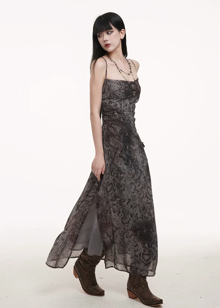 Snake print camisole dress / lg1253