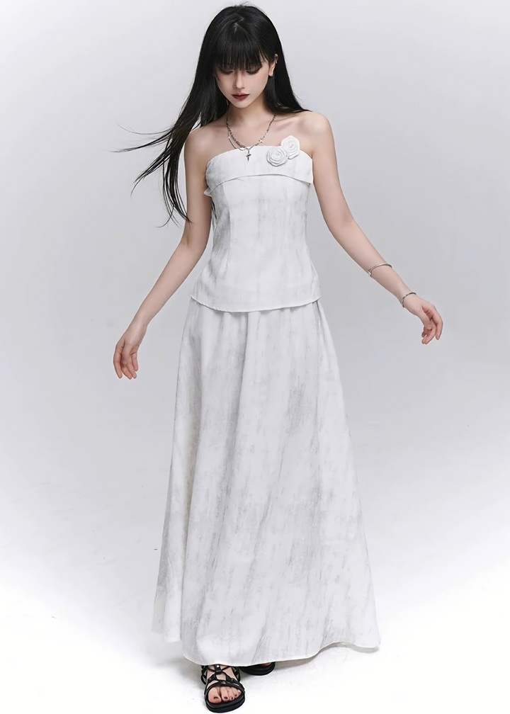 Layered tube top and long skirt / LG1289 