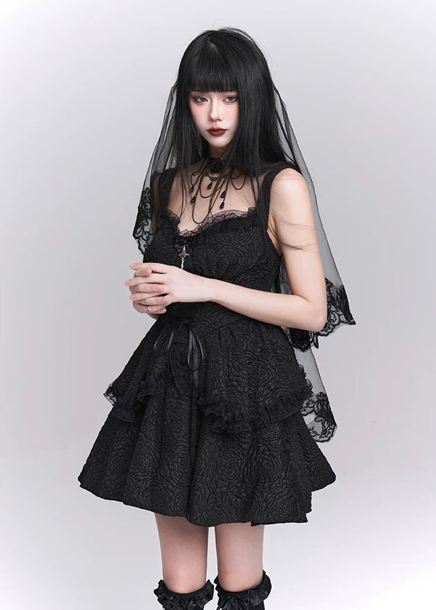 dark gothic mini dress / LG1222