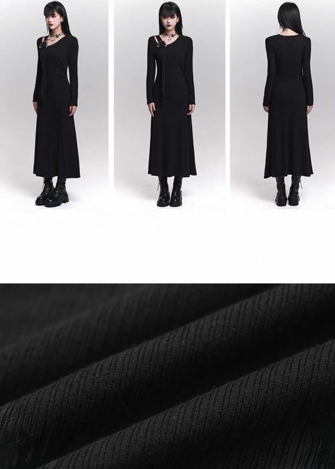 PETAL APPLIQUÉ LONG DRESS / LG1475