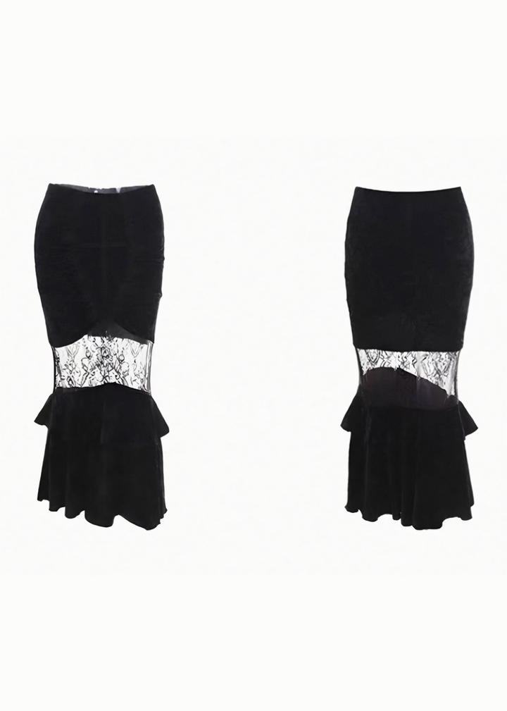 OFF SHOULDER LACE TOP &amp; CROSS MERMAID SKIRT / LG1712