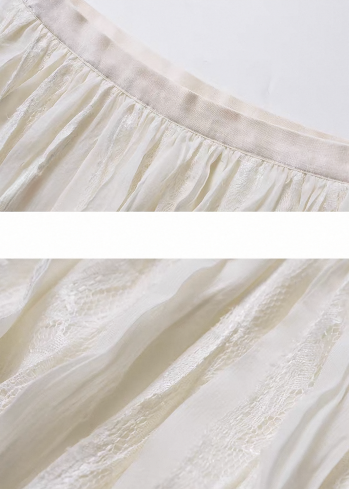 PATCHWORK LACE LONG SKIRT / LG1535