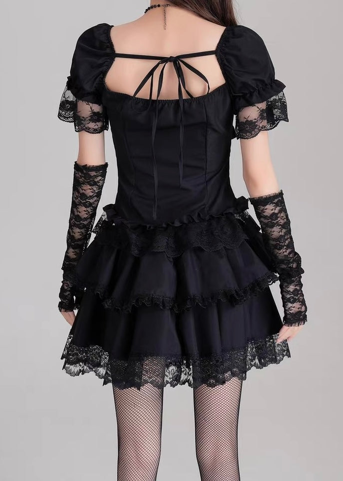 GOTHIC FRILL LAYERED SKIRT / LG1569