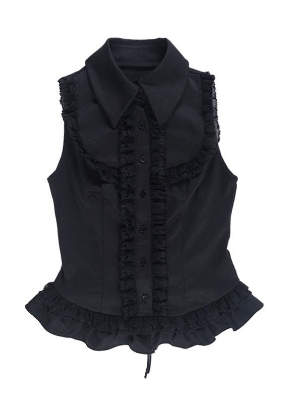 GOTHIC FRILL SLEEVELESS BLOUSE / LG1670