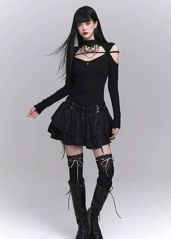 gothic cross mini skirt / LG1225_e4r