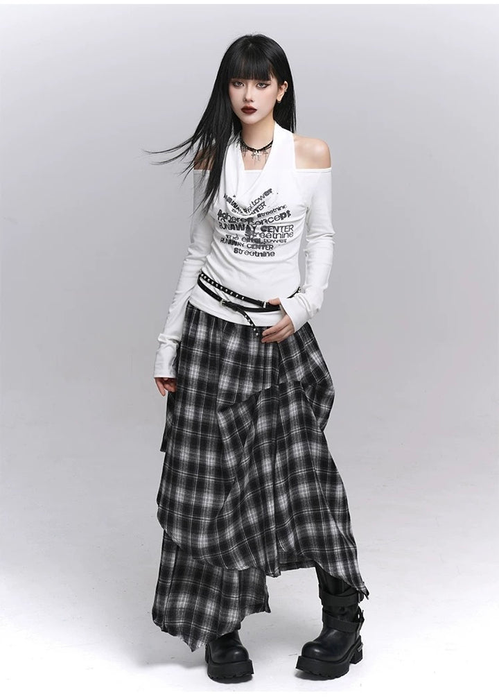 Drape Print Cutout Top / lg1372