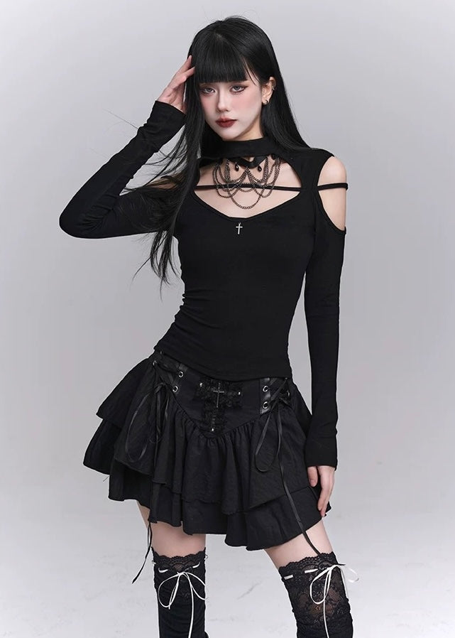 【即日配送】gothic cross mini skirt / LG1225