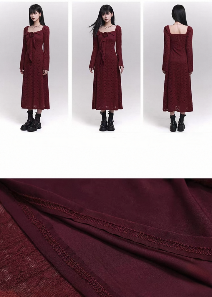 BLOOM ROSE LACE LONG DRESS / LG1474