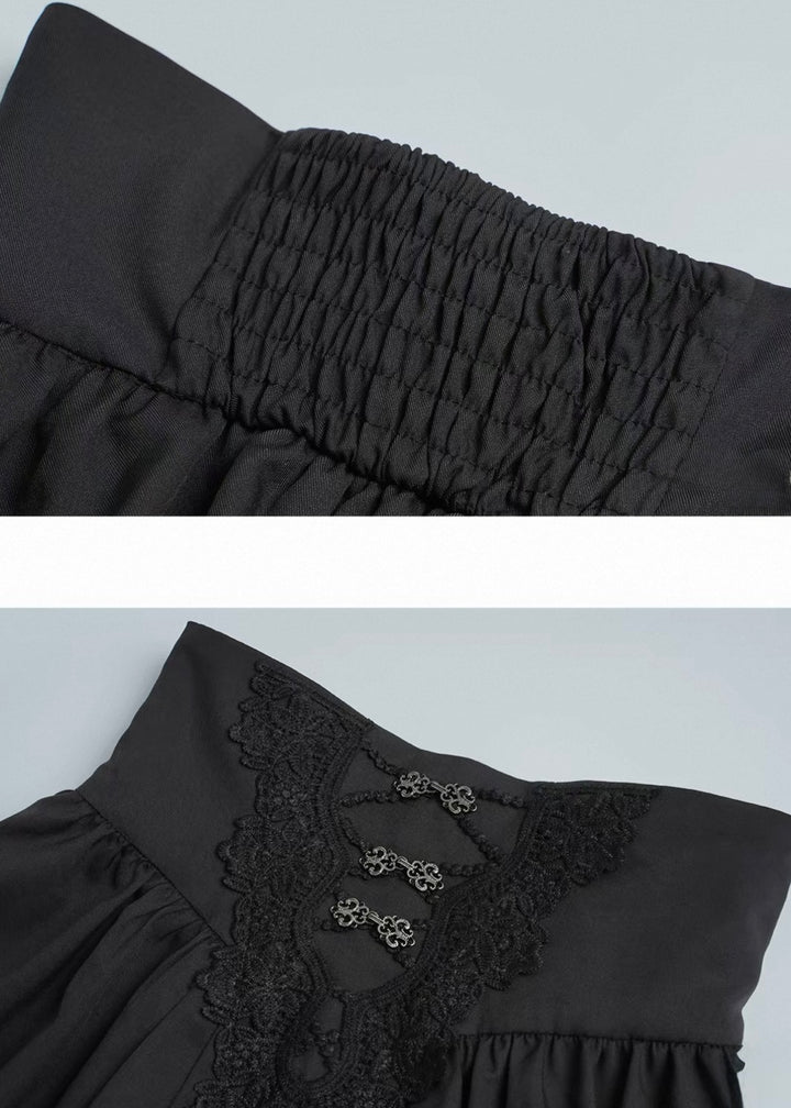 GOTHIC FRILL SHIRT &amp; CORSET WAIST LONG SKIRT / LG1718