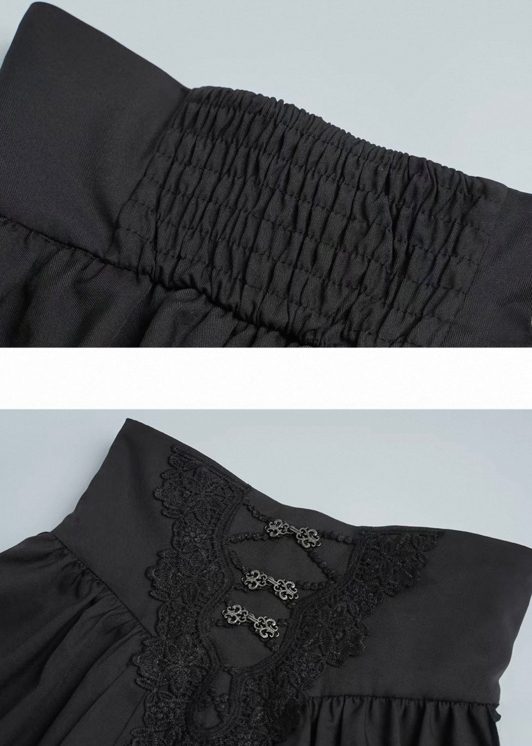 GOTHIC FRILL SHIRT &amp; CORSET WAIST LONG SKIRT / LG1718