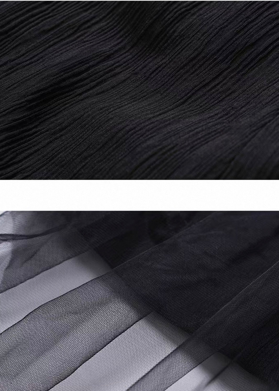 Sheer Pleats Layered Long Shirt / LG1517