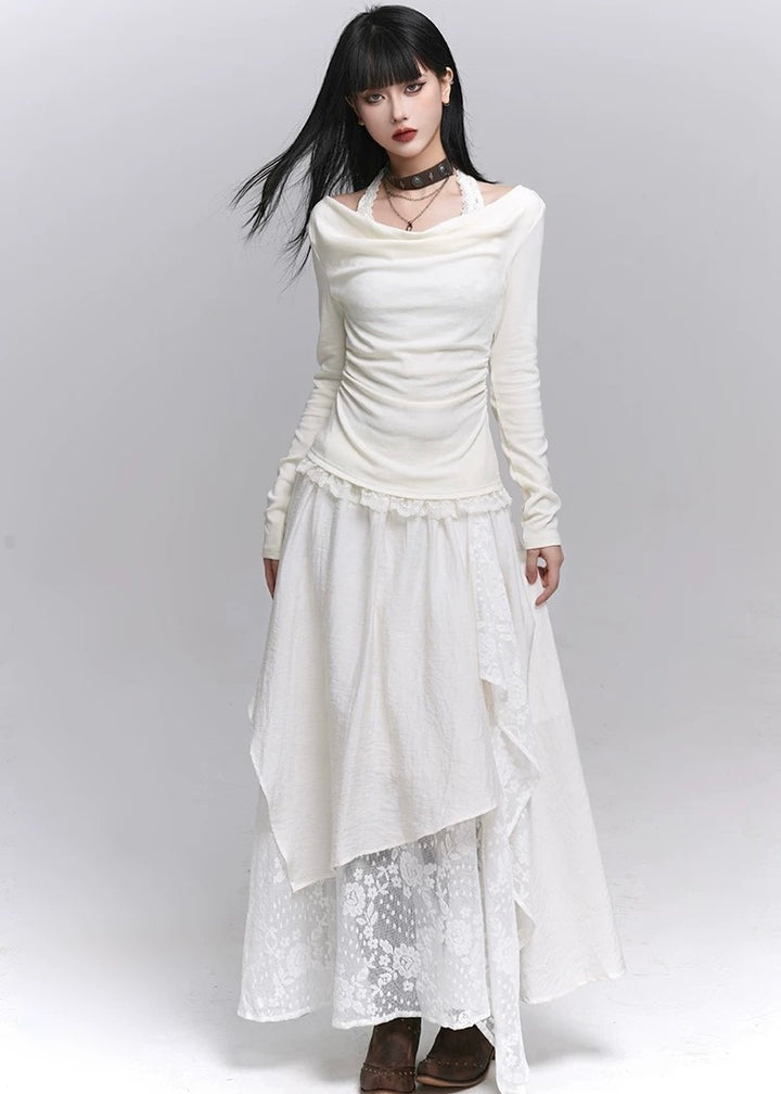 Dual Layer Lace Skirt/lg1349 