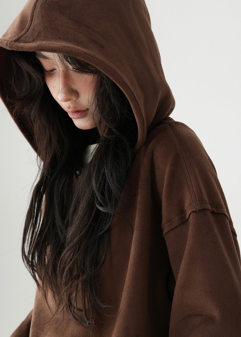 Velvet hollow hooded sweatshirt /AS1167