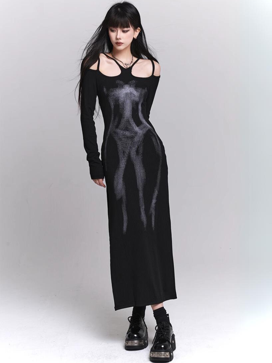 black suspender dress/lg1133