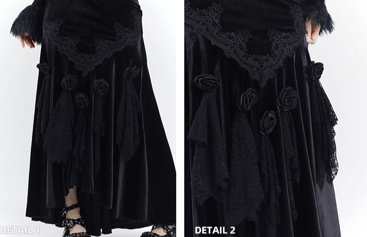 [Same day delivery] black velvet mermaid skirt/lg1126