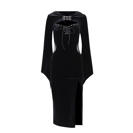 black velvet suspender dress/lg1132