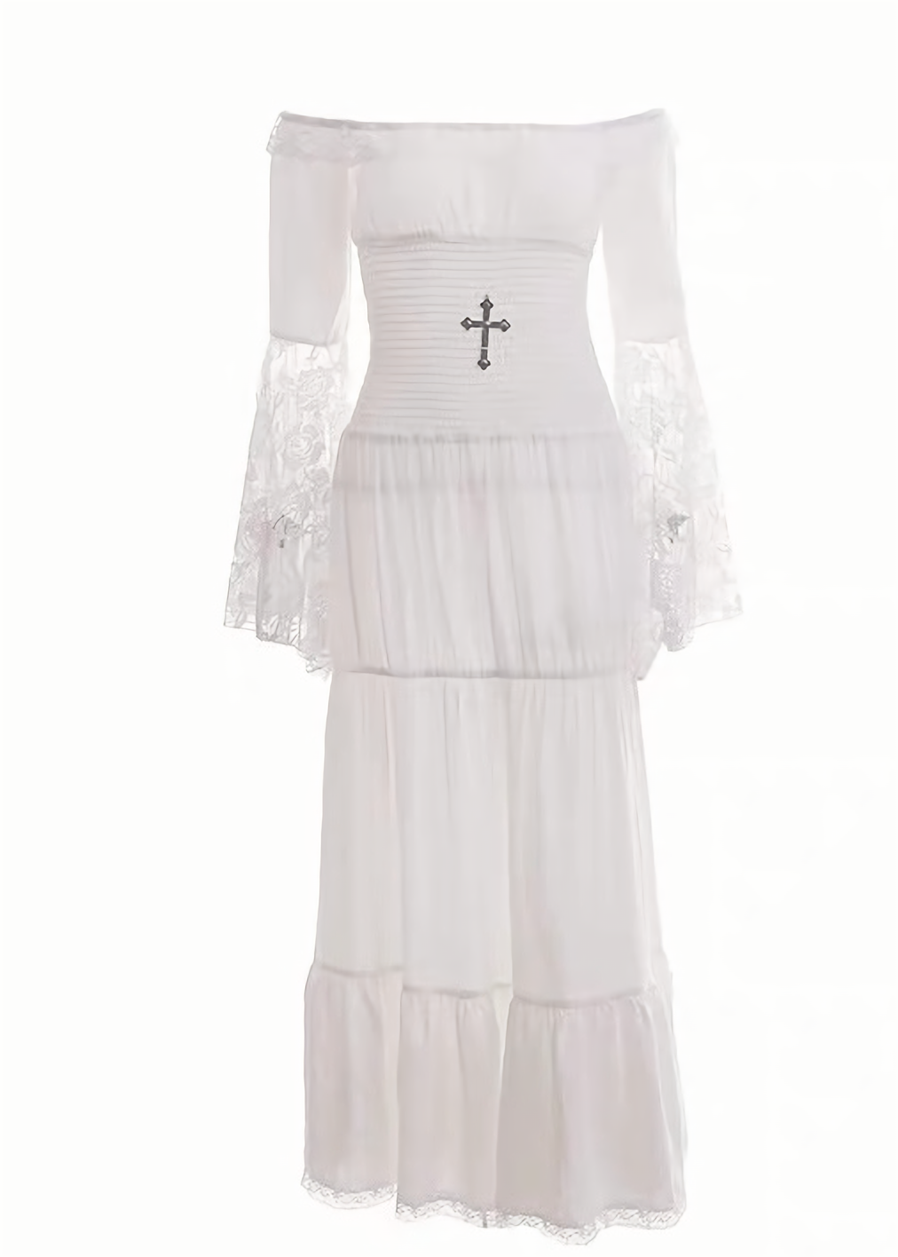 CROSS LACE OFF SHOULDER MAXI DRESS / LG1710