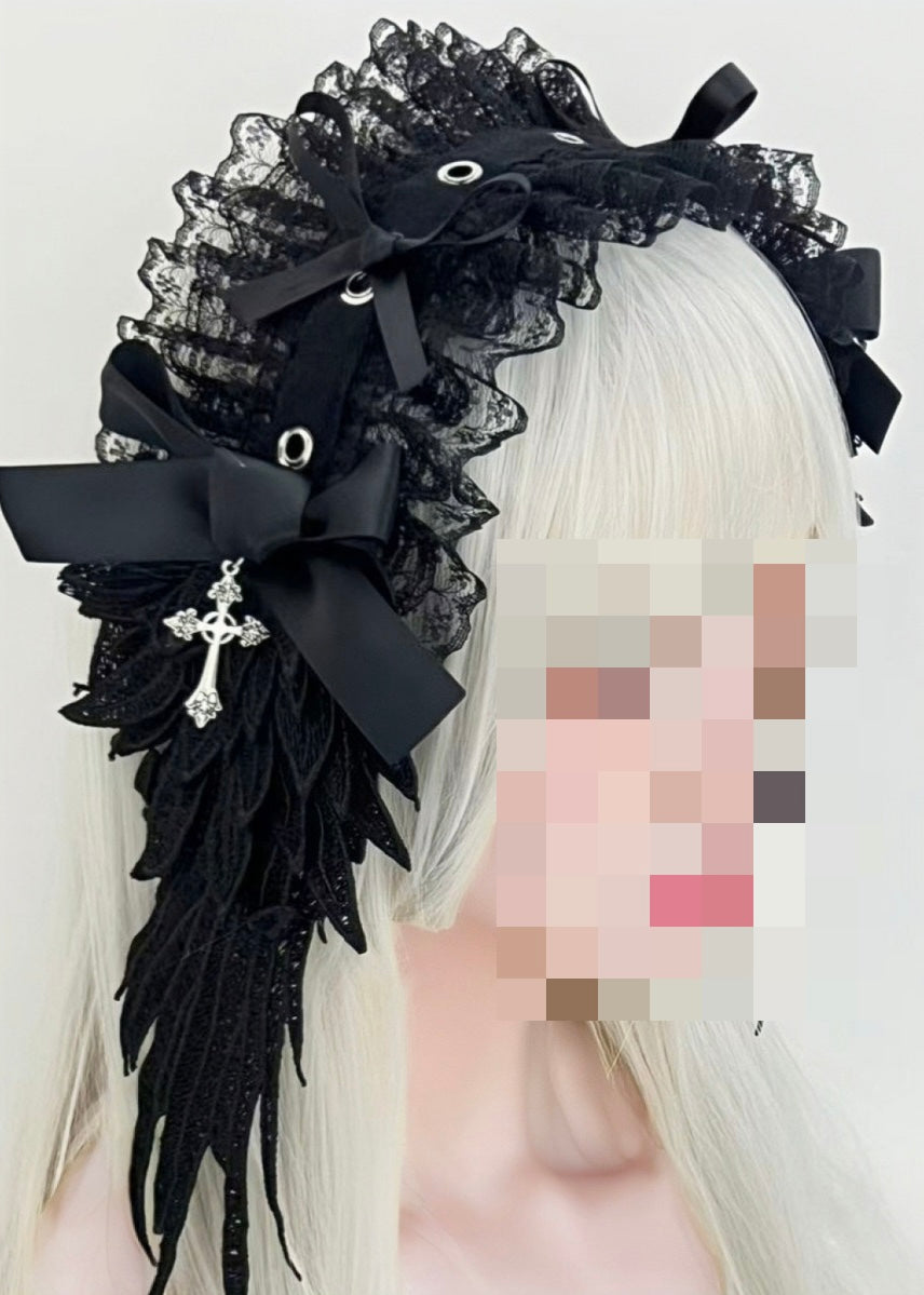 Feather Lace Gothic Headdress / A1129