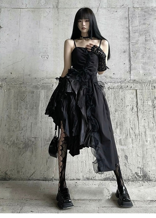 dark suspender dress / LG1201