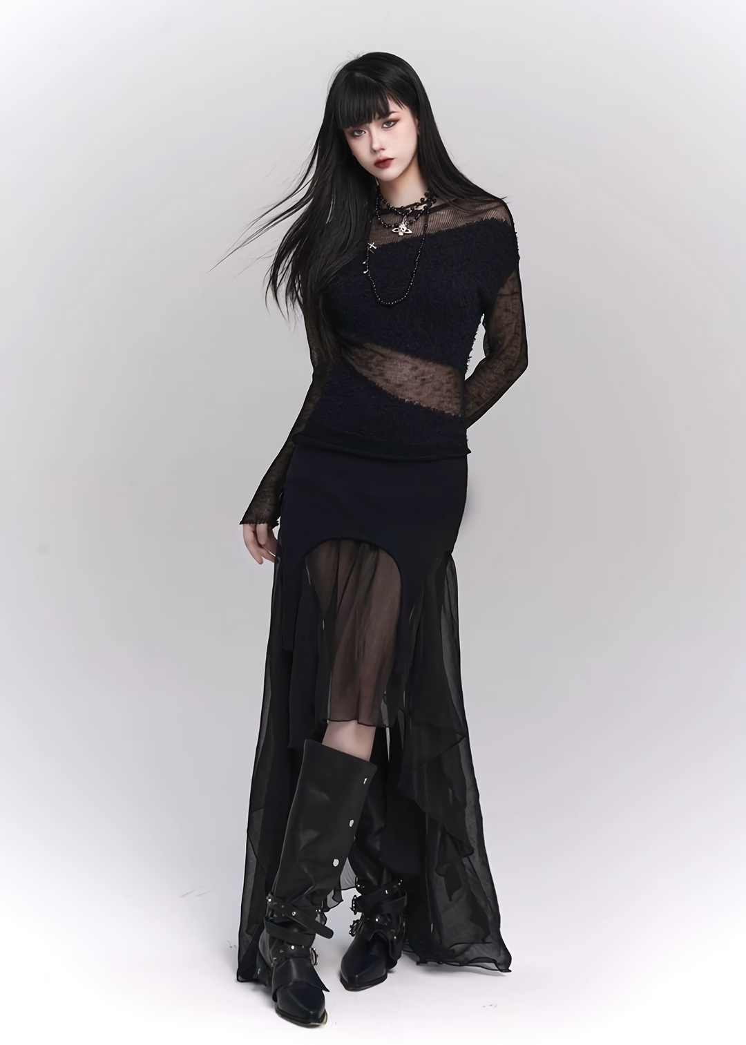 See-through black dress setup/lg1145 