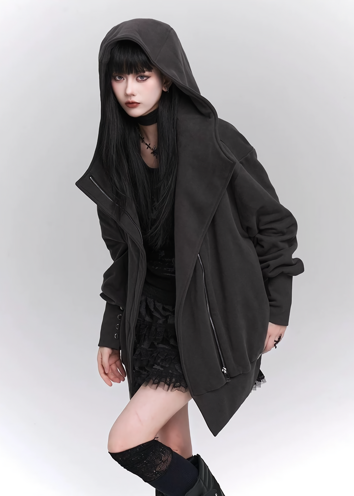 hooded sweatshirt cardigan / LG1170