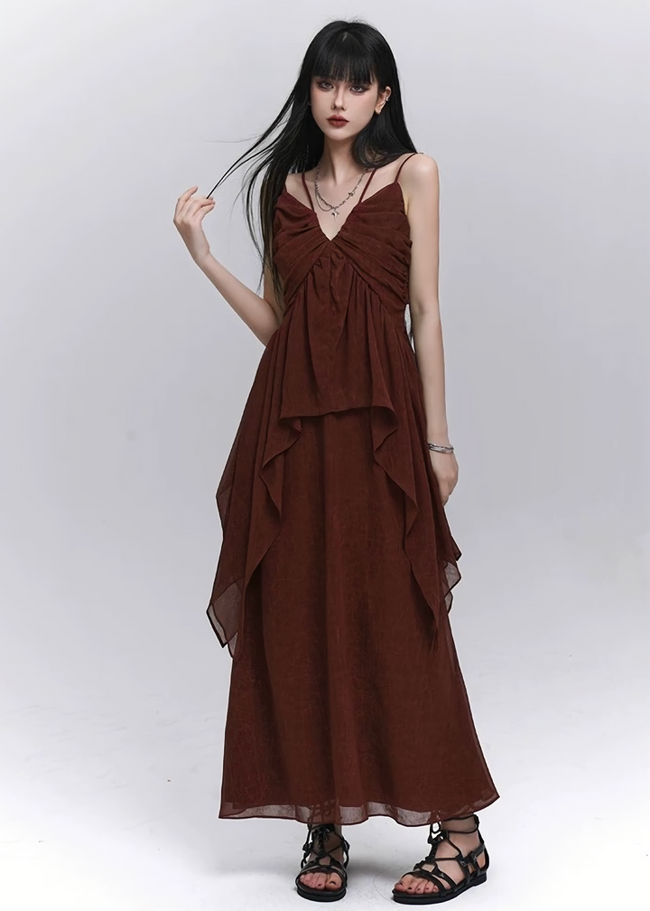 Draped Chiffon Setup(tops &amp;amp; skirt) / lg1314 
