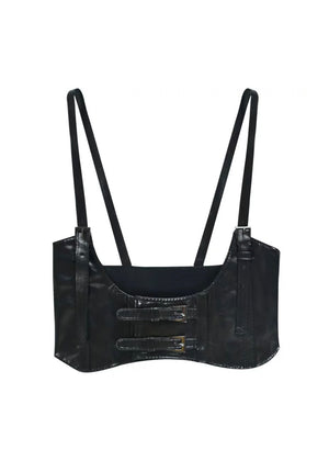 Faux Leather Corset Bustier / A1118