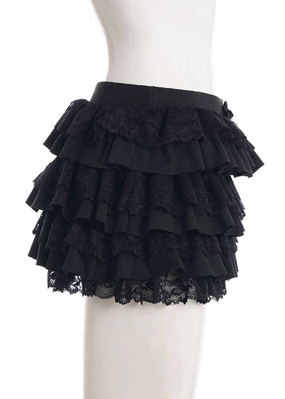 LACE FRILL LAYERED MINI SKIRT / LG1584