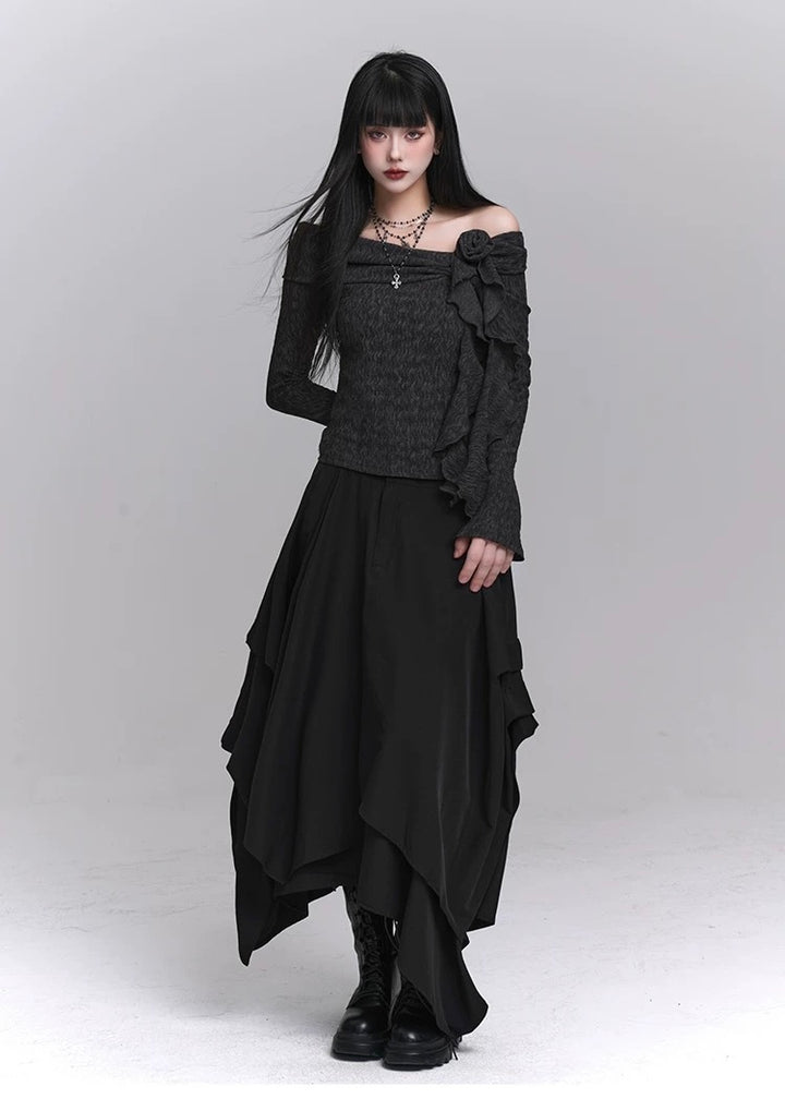 Black Irregular Skirt / LG1234