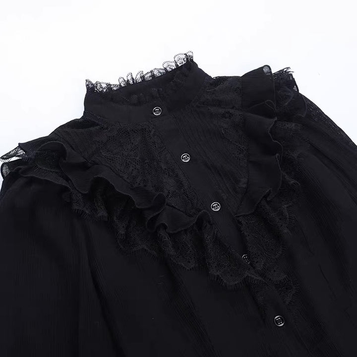 Midnight Ruffle Blouse / LG1403_e4r