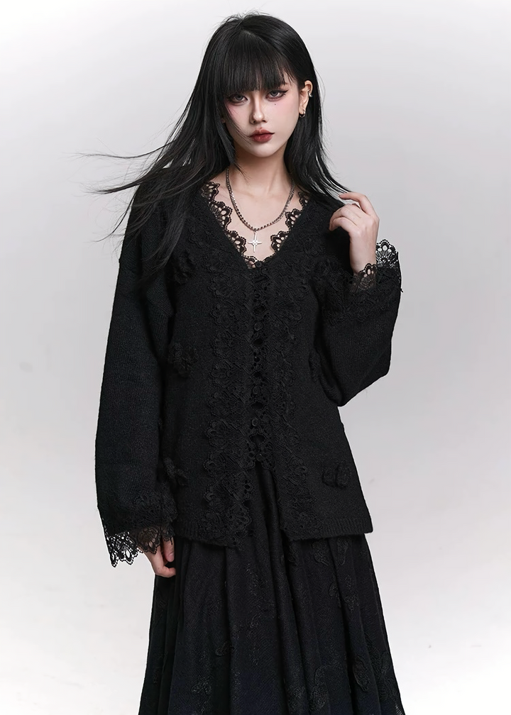FLORAL LACE SOFT CARDIGAN/LG1456