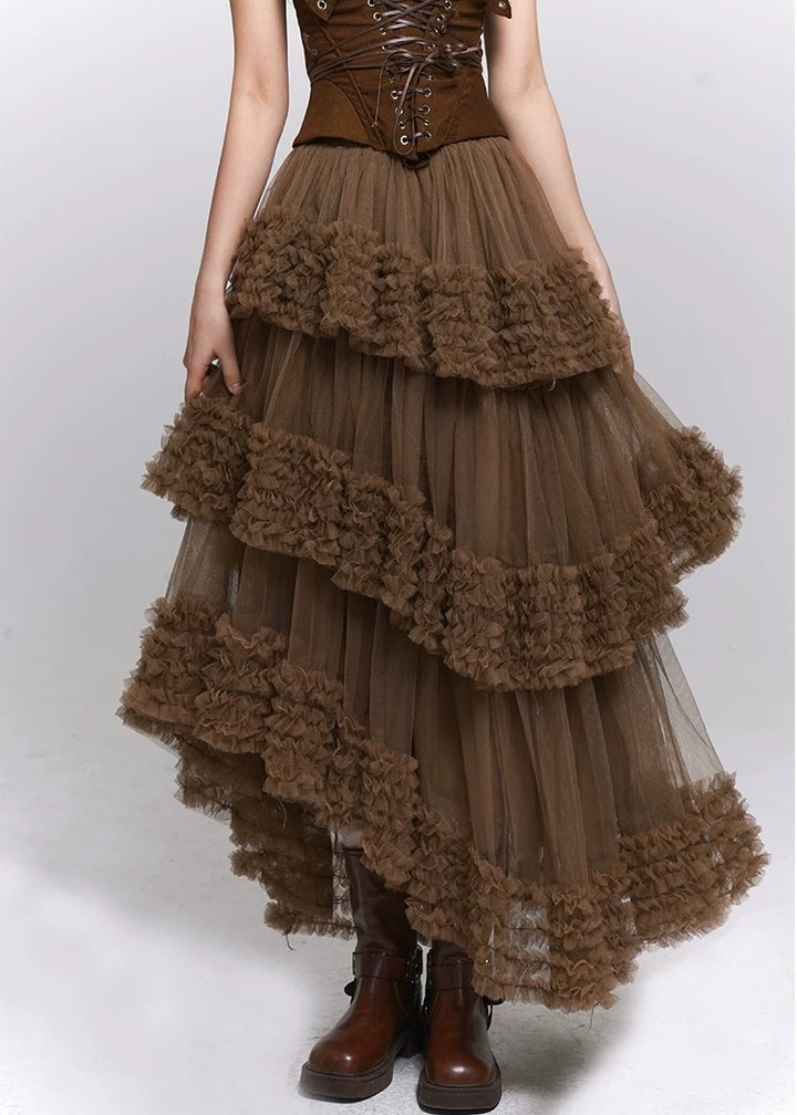 SHADOW TIERED MESH SKIRT / LG1488