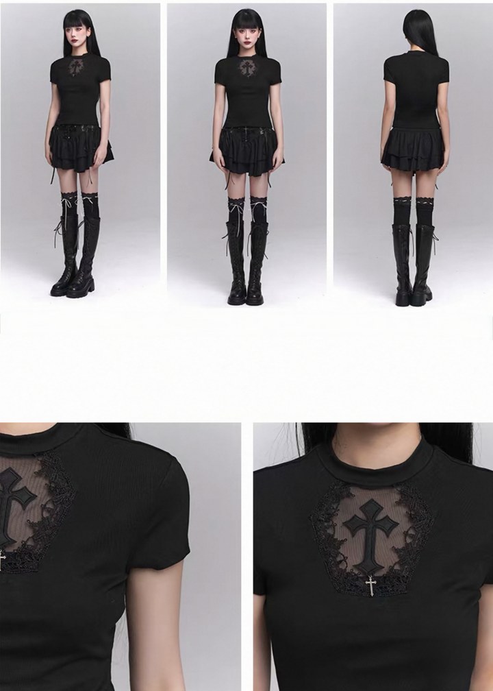 GOTHIC CROSS MINI SKIRT SET