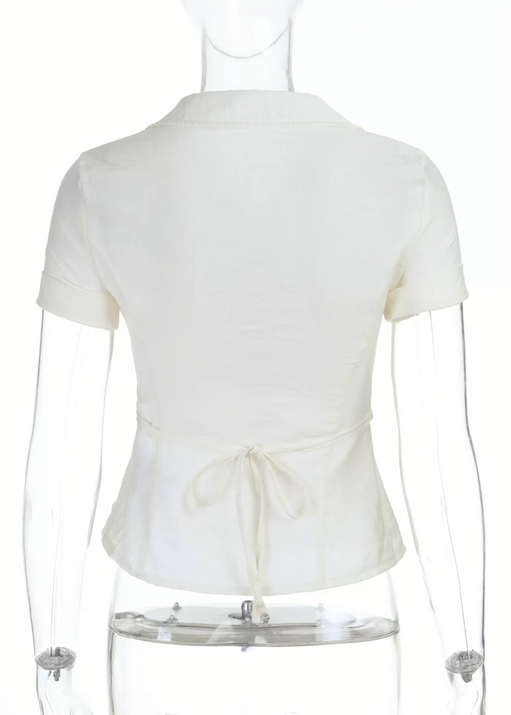 CLASSICAL FRILL ZIP BLOUSE / LG1567