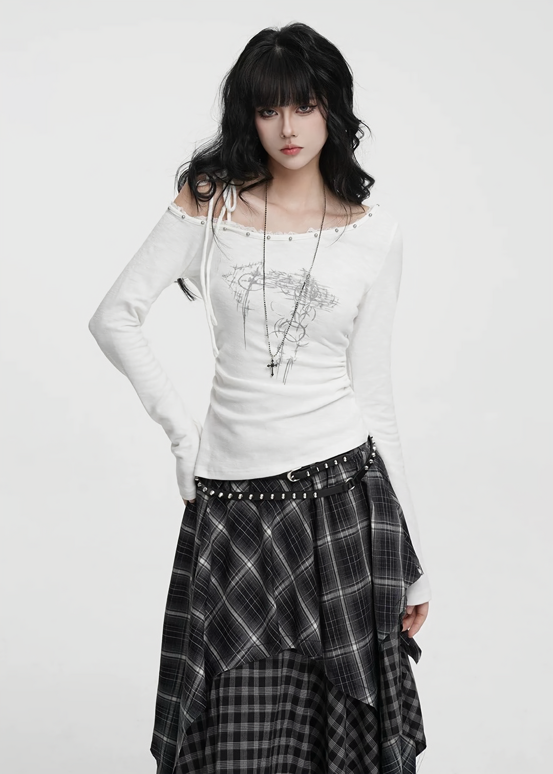 ASYMMETRIC STRAP OFF-SHOULDER TOP /  LG1425