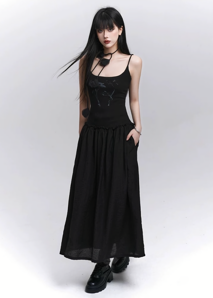 Sheer long camisole dress / LG1285