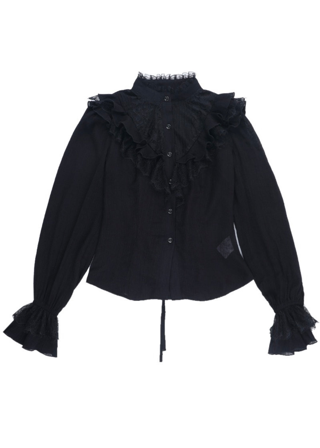 GOTHIC LACE RUFFLE SHIRT / WAIST BELT / LG1738