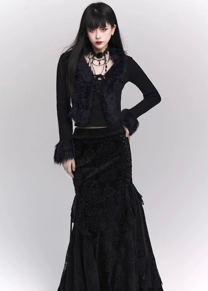 gothic velvet mermaid skirt / LG1207