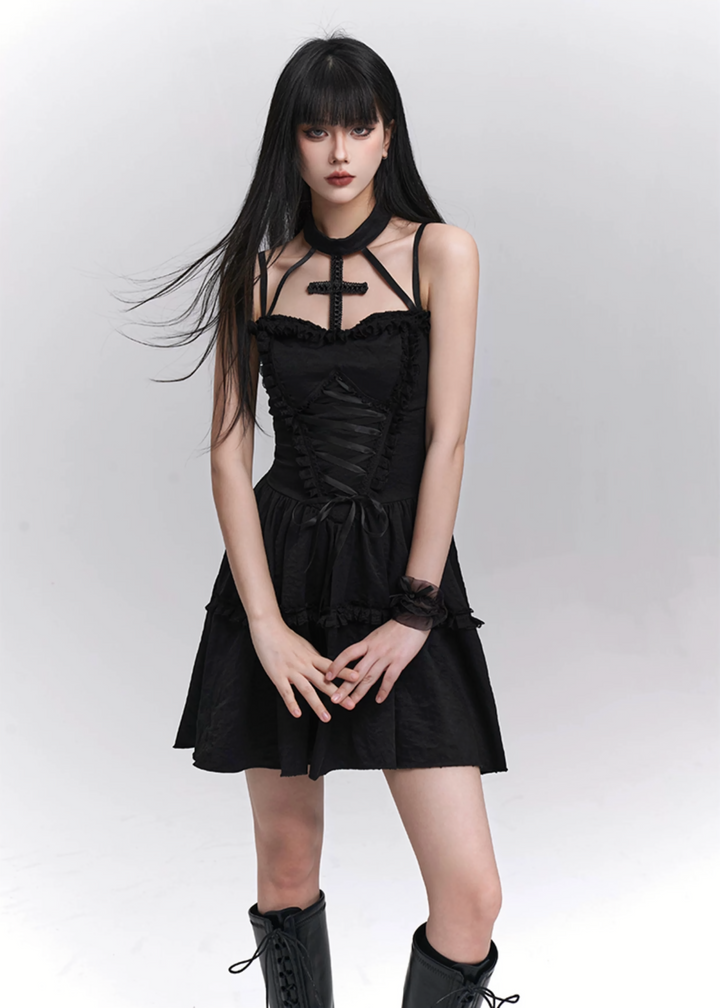 Gothic Cross Strap Dress / LG1284