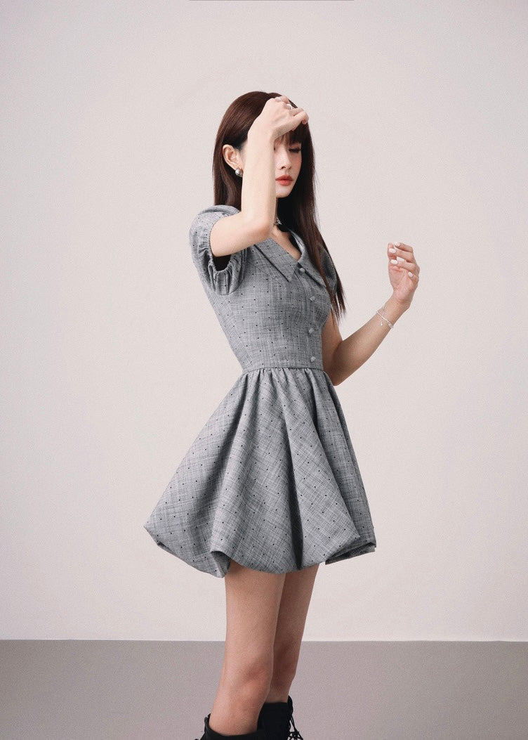 French balloon girly mini dress / mu1123