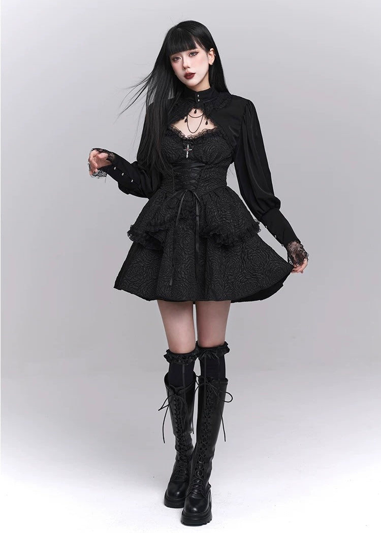 dark gothic mini dress / LG1222