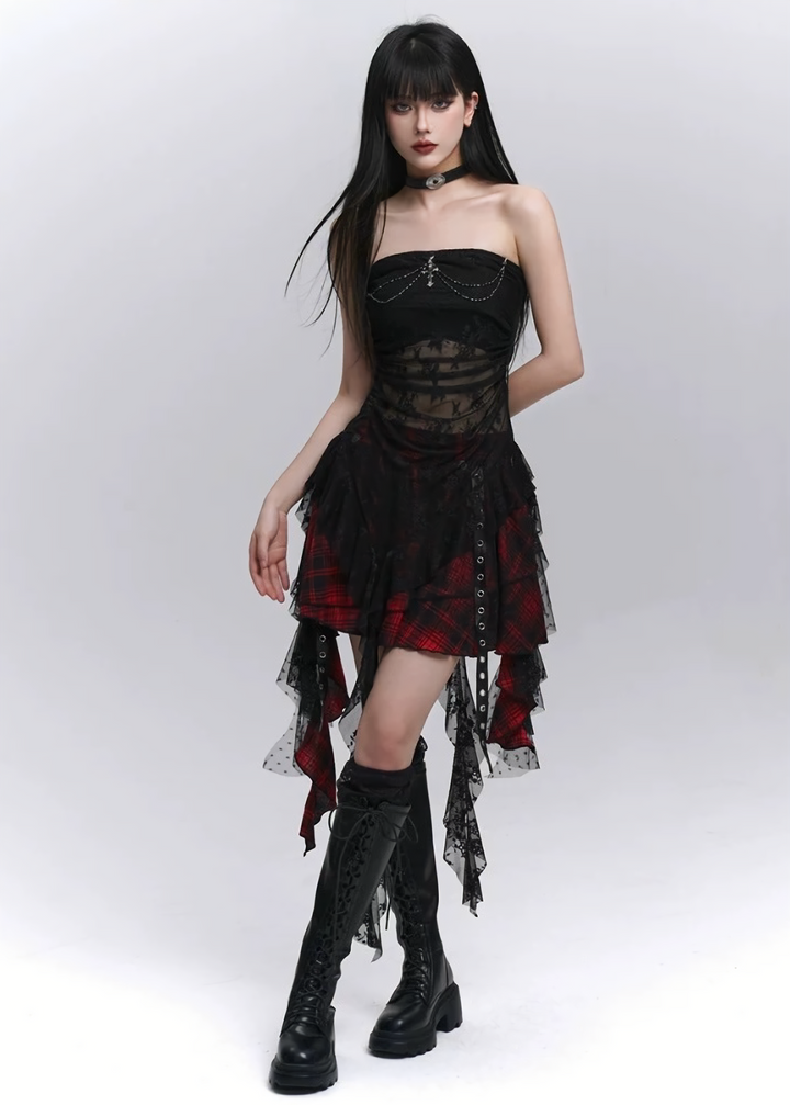 Gothic sheer tube top / LG1287