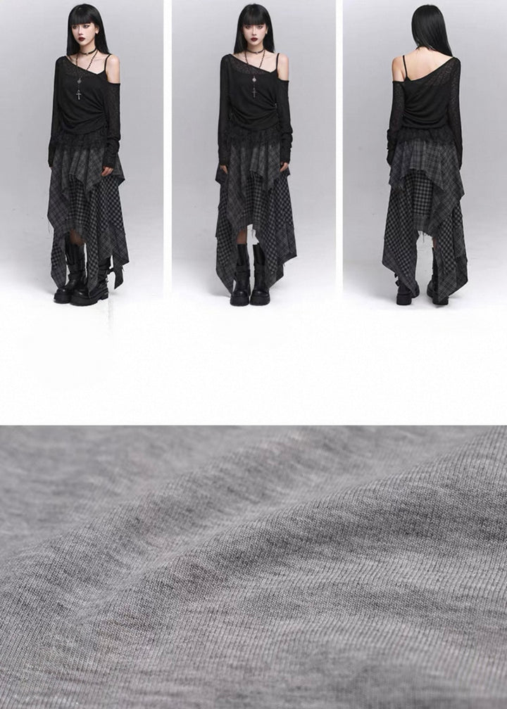 Lace Layered Sheer Knit Top / LG1359