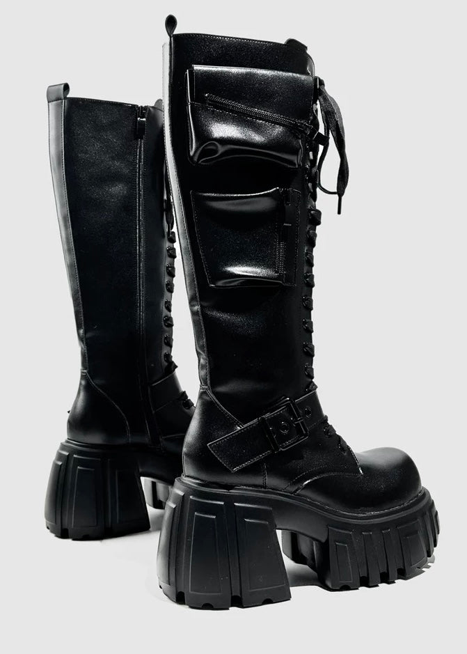lace up combat boots / v1110