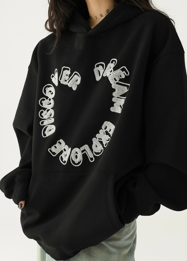 embroidery pullover hoodie / AS1169