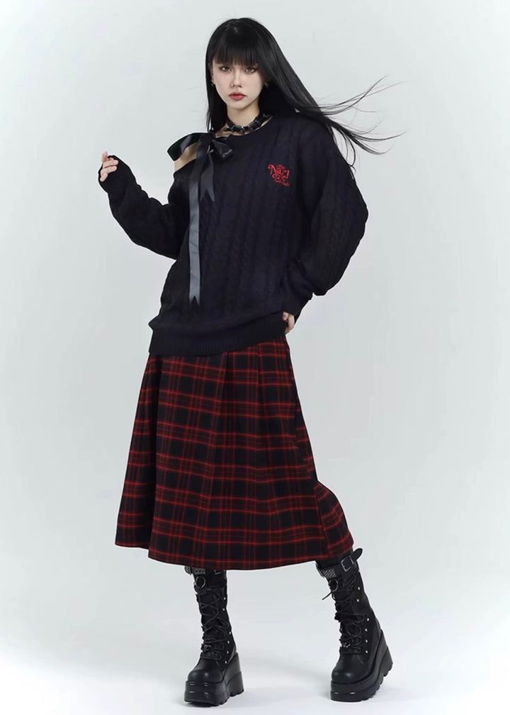 black red check skirt / LG1200 