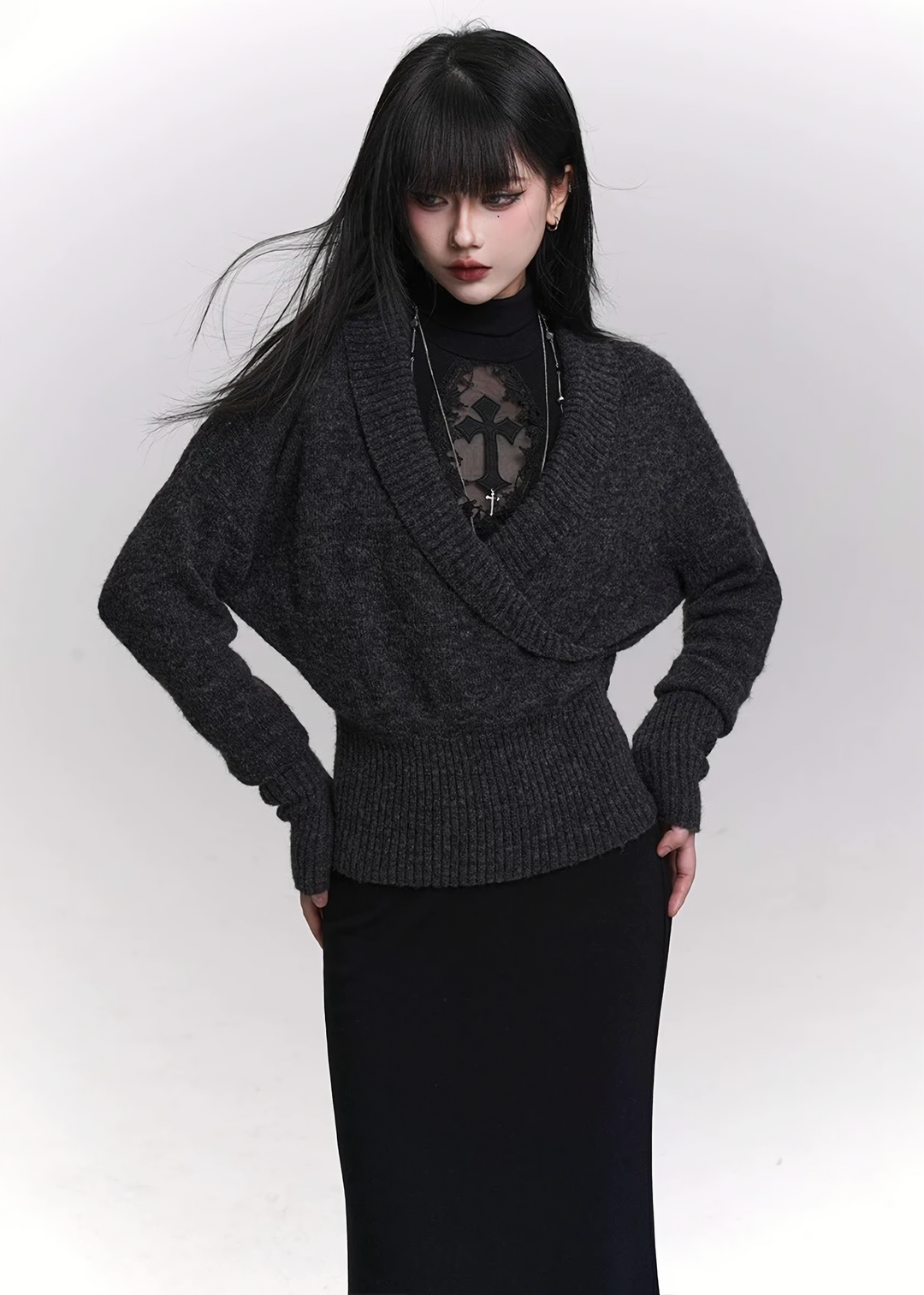 WRAP RIB KNIT TOP/ LG1461