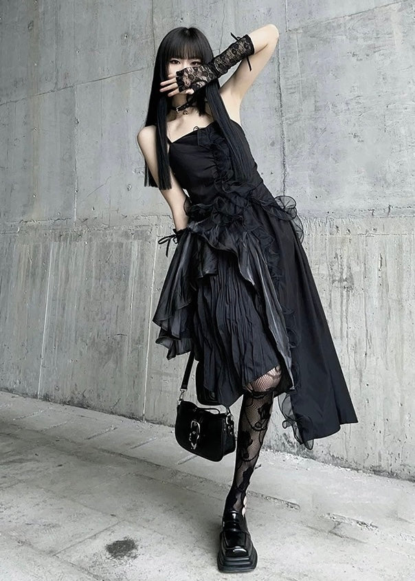 dark suspender dress / LG1201