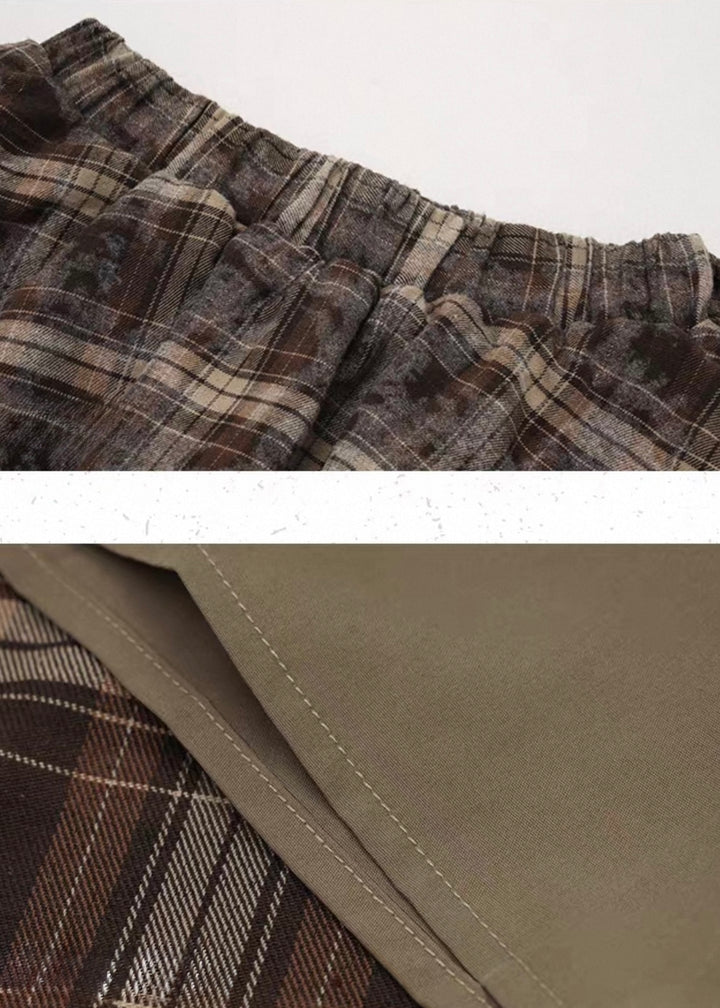 Asymmetry Check Flare Skirt / LG1381