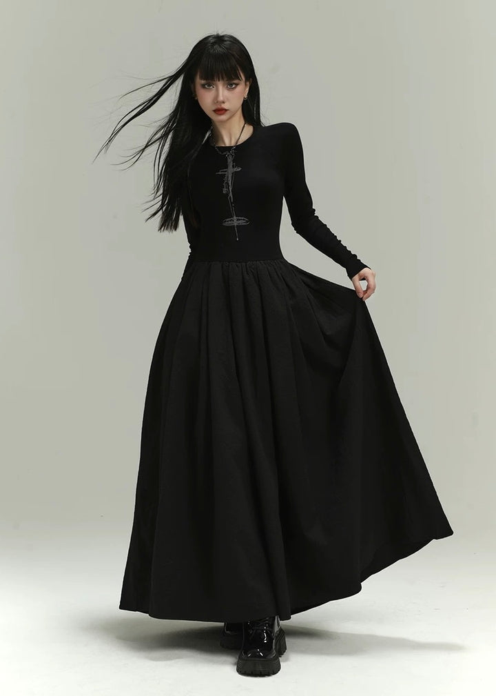 Gothic Back Open Long Dress / lg1135